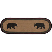 Wyatt Stenciled Bear Jute Stair Tread Oval Latex 8.5x27