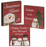 Snowman Kisses Block  (3 Count Assortment)
