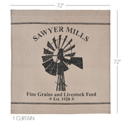 Sawyer Mill Charcoal Windmill Shower Curtain 72x72