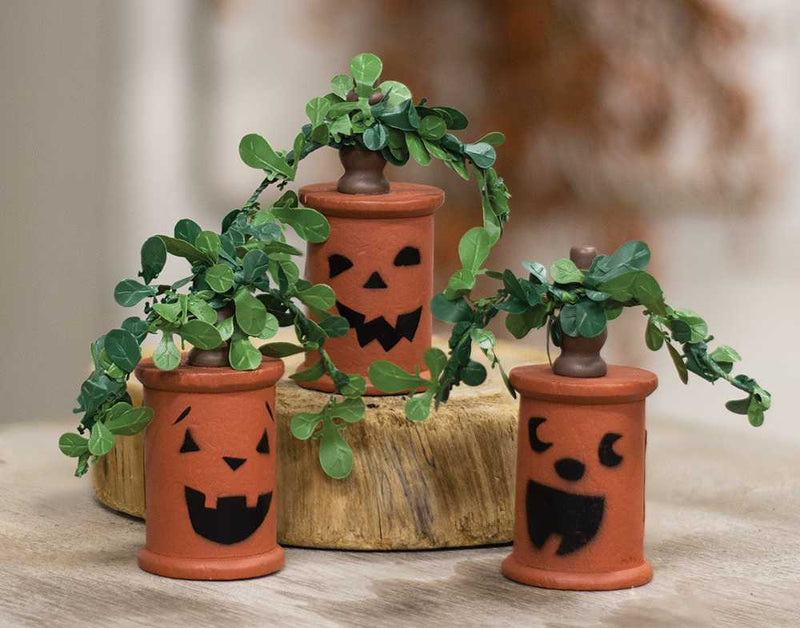 Jack O' Lantern Wooden Spools (3 Count Assortment)