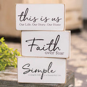 Faith Over Fear Rectangular Block  (3 Count Assortment)