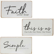 Faith Over Fear Rectangular Block  (3 Count Assortment)
