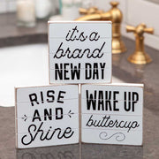 Good Morning Shiplap Block Sign (3 Count Assortment)