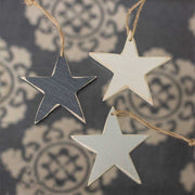 Medium Wooden Star Ornaments (Set of 3)