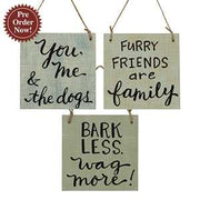 Doggie Sayings Sign Ornaments (Set of 3)