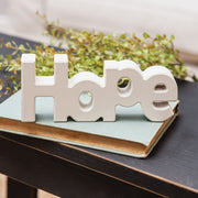 Wooden "Hope" Block, Cream