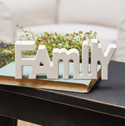 Wooden "Family" Block, Cream