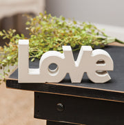 Wooden "Love" Block, Cream