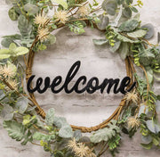 Hanging Black Script Welcome Sign