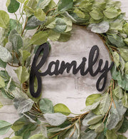 Hanging Black Script Family Sign