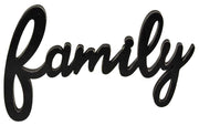 Hanging Black Script Family Sign