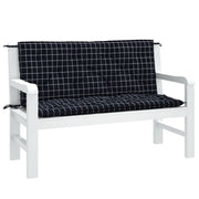 Garden Bench Cushion Set of 2 Black and white check Oxford fabric