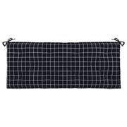 Garden Bench Cushion Set of 2 Black and white check Oxford fabric
