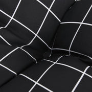 Garden Bench Cushion Set of 2 Black and white check Oxford fabric
