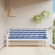 Garden Bench Cushion Set of 2 Blue and White Stripe 100% Polyester
