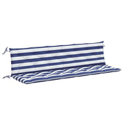 Garden Bench Cushion Set of 2 Blue and White Stripe 100% Polyester