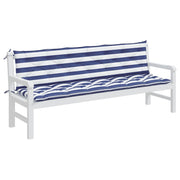 Garden Bench Cushion Set of 2 Blue and White Stripe 100% Polyester