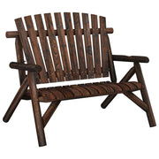 Garden Bench Burned Wood Solid spruce wood Medium Durable