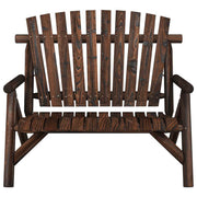 Garden Bench Burned Wood Solid spruce wood Medium Durable