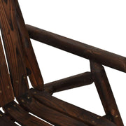 Garden Bench Burned Wood Solid spruce wood Medium Durable