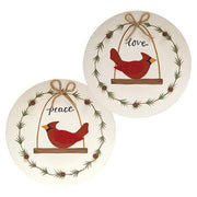 Peace & Love Cardinal Plate  (2 Count Assortment)