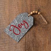 Joy Metal Tag Ornament - Box of 4
