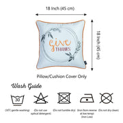 Set of Two Orange and White Give Thanks Throw Pillow Cover