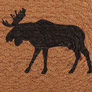 Cumberland Stenciled Moose Jute Runner Oval 13x36