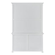 87" White Solid Wood Adjustable Two Tier Bookcase