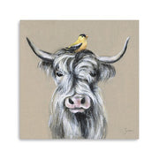 40" Cute Highland Cow Canvas Wall Art