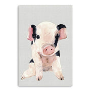 24" Cute Pink Piglet Canvas Wall Art