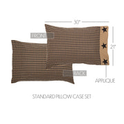 Black Check Star Standard Pillow Case Set of 2 21x30