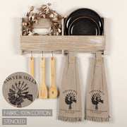 Sawyer Mill Charcoal Windmill Button Loop Kitchen Towel Set of 2
