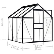 Greenhouse Anthracite and transparent Aluminum, Polycarbonate Large