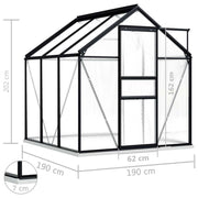 Greenhouse Anthracite and Transparent Aluminum and Polycarbonate