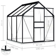vidaXL Greenhouse with Base Frame Anthracite Aluminum 38.9 ft