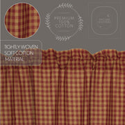 Burgundy Check Scalloped Valance 16x60