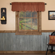 Burgundy Check Scalloped Valance 16x60