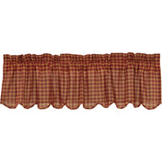 Burgundy Check Scalloped Valance 16x60
