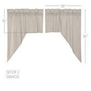 Hatteras Seersucker Blue Ticking Stripe Swag Set of 2 36x36x16