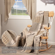 Sawyer Mill Charcoal Farm Animal Quilted Throw 50x60