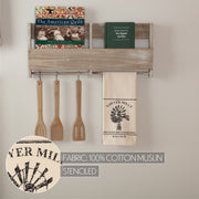 Sawyer Mill Charcoal Windmill Muslin Unbleached Natural Tea Towel 19x28