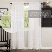 White Ruffled Sheer Petticoat Panel Set of 2 84x40