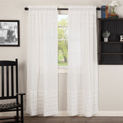 White Ruffled Sheer Petticoat Panel Set of 2 84x40