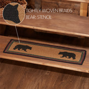 Wyatt Stenciled Bear Jute Stair Tread Rect Latex 8.5x27