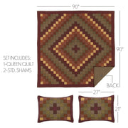 Heritage Farms Queen Quilt Set; 1-Quilt 90Wx90L w/2 Shams 21x27