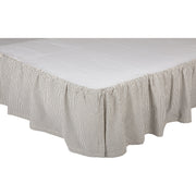 Hatteras Seersucker Blue Ticking Stripe Queen Bed Skirt 60x80x16