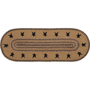 Kettle Grove Jute Runner Stencil Stars Border 13x36
