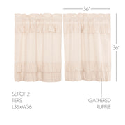 Simple Life Flax Natural Ruffled Tier Set of 2 L36xW36