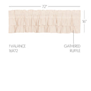 Simple Life Flax Natural Ruffled Valance 16x72